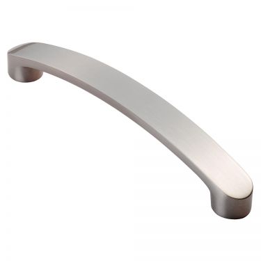 Click Here To Enlarge This Photo Of FTD2035ASN - Carlisle Brass Fingertip Design Radiused End Flat Bow Handle (128mm c/c) 145mm Satin Nickel