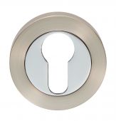 GK4001SNCP - Carlisle Brass Euro Profile Escutcheon 52mm x 8mm Satin Nickel/Polished Chrome