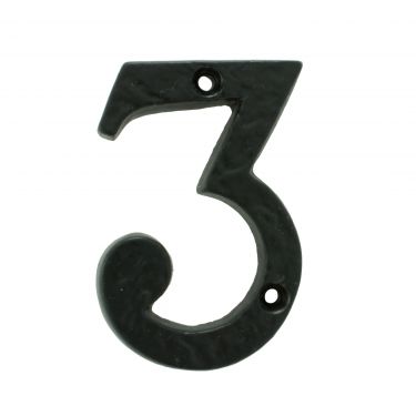 Click Here To Enlarge This Photo Of LF55493 - Carlisle Brass Ludlow Foundries Numeral Face Fix (No 3) 76mm Black Antique