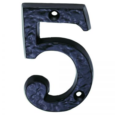 Click Here To Enlarge This Photo Of LF55495 - Carlisle Brass Ludlow Foundries Numeral Face Fix (No 5) 76mm Black Antique