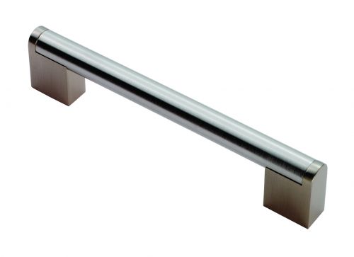 Click Here To Enlarge This Photo Of FTD4750DSNSS - Carlisle Brass Fingertip Design 14mm Bar Handle (192mm c/c) 232mm Satin Nickel/Satin Stainless Steel