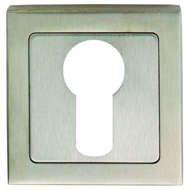 Click Here To Enlarge This Photo Of SSE1405SSS/DUO - Carlisle Brass Eurospec Euro Profile Square Escutcheon 52 x 8mm Satin Stainless Steel/Polished Stainless Steel