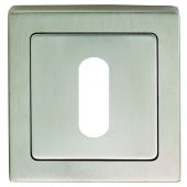 SSP1405SSS/DUO - Carlisle Brass Eurospec Standard Key Square Escutcheon 52 x 8mm Satin Stainless Steel/Polished Stainless Steel