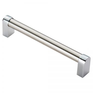 Click Here To Enlarge This Photo Of FTD485CSNCP - Carlisle Brass Fingertip Design Bauhaus Handle (160mm c/c) 176mm Satin Nickel/Polished Chrome