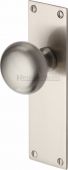 BAL8510-SN Heritage Brass Mortice Knob on Latch Plate Balmoral Design Satin Nickel Finish