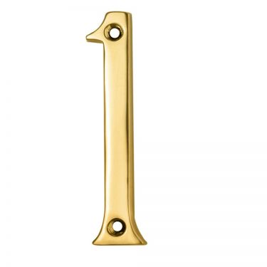 Click Here To Enlarge This Photo Of N1 - Carlisle Brass Numeral Face Fix (No.1) 76mm Polished Brass
