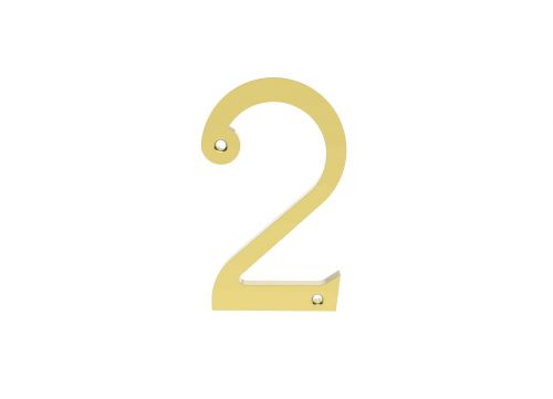 Click Here To Enlarge This Photo Of N2 - Carlisle Brass Numeral Face Fix (No.2) 76mm Polished Brass