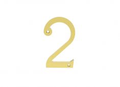 N2 - Carlisle Brass Numeral Face Fix (No.2) 76mm Polished Brass