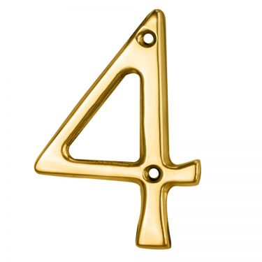 Click Here To Enlarge This Photo Of N4 - Carlisle Brass Numeral Face Fix (No.4) 76mm Polished Brass