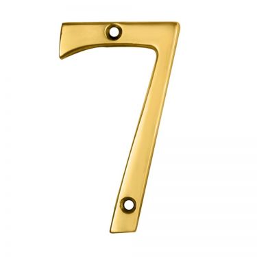 Click Here To Enlarge This Photo Of N7 - Carlisle Brass Numeral Face Fix (No.7) 76mm Polished Brass