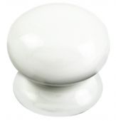 FTD620APWH - Carlisle Brass Fingertip Design Porcelain Knob 30mm White
