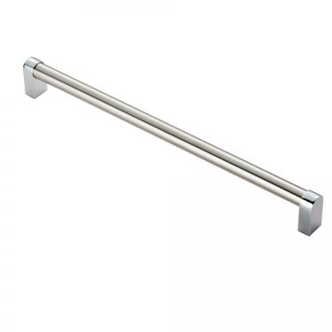 Click Here To Enlarge This Photo Of FTD485FSNCP - Carlisle Brass Fingertip Design Bauhaus Handle (320mm c/c) 336mm Satin Nickel/Polished Chrome