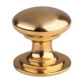 M47B - Carlisle Brass Fingertip Design Victorian Knob 32mm Polished Brass