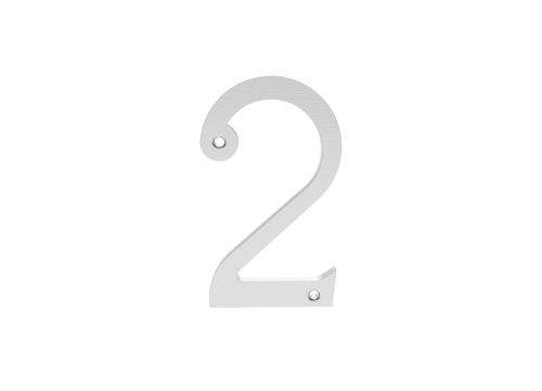 Click Here To Enlarge This Photo Of N2SC - Carlisle Brass Numeral Face Fix (No.2) 76mm Satin Chrome