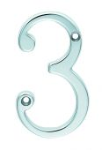 N3CP - Carlisle Brass Numeral Face Fix (No.3) 76mm Polished Chrome