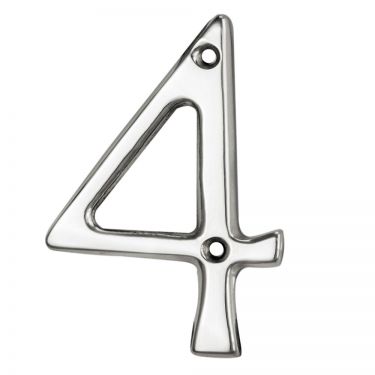 Click Here To Enlarge This Photo Of N4CP - Carlisle Brass Numeral Face Fix (No.4) 76mm Polished Chrome
