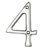 N4CP - Carlisle Brass Numeral Face Fix (No.4) 76mm Polished Chrome