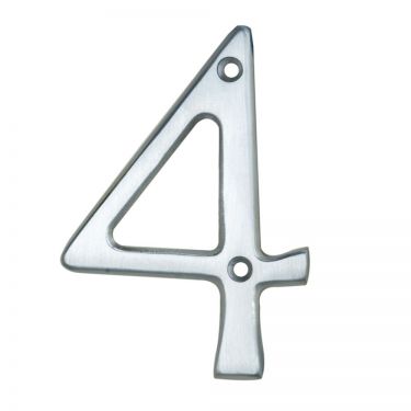Click Here To Enlarge This Photo Of N4SC - Carlisle Brass Numeral Face Fix (No.4) 76mm Satin Chrome