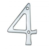 N4SC - Carlisle Brass Numeral Face Fix (No.4) 76mm Satin Chrome