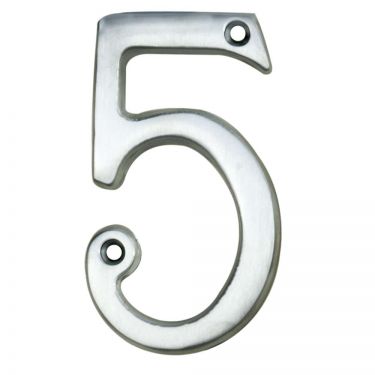 Click Here To Enlarge This Photo Of N5SC - Carlisle Brass Numeral Face Fix (No.5) 76mm Satin Chrome