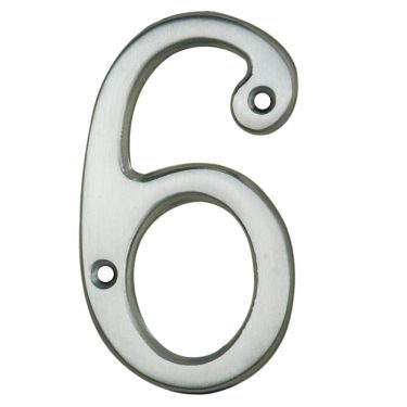Click Here To Enlarge This Photo Of N6SC - Carlisle Brass Numeral Face Fix (No 6 Or 9) 76mm Satin Chrome