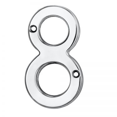 Click Here To Enlarge This Photo Of N8CP - Carlisle Brass Numeral Face Fix (No.8) 76mm Polished Chrome