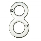 N8SC - Carlisle Brass Numeral Face Fix (No.8) 76mm Satin Chrome