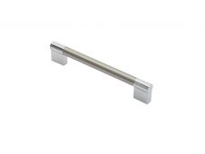 FTD470CSNCP - Carlisle Brass Fingertip Design 13mm Keyhole Handle (160mm c/c) 172mm Satin Nickel/Polished Chrome