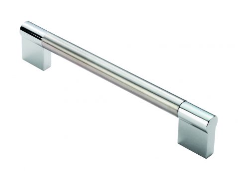 Click Here To Enlarge This Photo Of FTD470DSNCP - Carlisle Brass Fingertip Design 13mm Keyhole Handle (192mm c/c) 204mm Satin Nickel/Polished Chrome