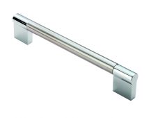 FTD470DSNCP - Carlisle Brass Fingertip Design 13mm Keyhole Handle (192mm c/c) 204mm Satin Nickel/Polished Chrome