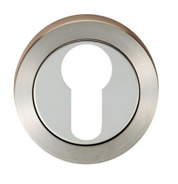 Click Here To Enlarge This Photo Of SWL102DUO - Carlisle Brass Eurospec Euro Profile Escutcheon Satin/Polished Stainless Steel