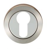 SWL102DUO - Carlisle Brass Eurospec Euro Profile Escutcheon Satin/Polished Stainless Steel