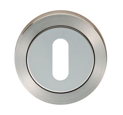 Click Here To Enlarge This Photo Of SWL103DUO - Carlisle Brass Eurospec Standard Key Escutcheon Satin/Polished Stainless Steel