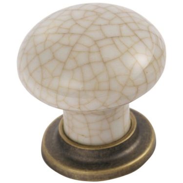 Click Here To Enlarge This Photo Of FTD630AFBIC - Carlisle Brass Fingertip Design Porcelain Knob with Finished Base 35mm Florentine Bronze