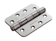 HIN1433P/13SSS/R - Carlisle Brass Eurospec 102mm x 76mm x 3mm Radius Ball Bearing Hinges Grade 13 (120kg) Satin Stainless Steel