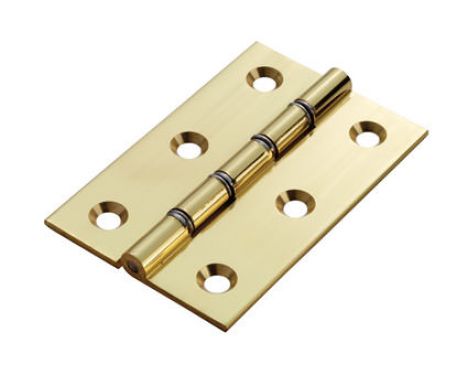 Click Here To Enlarge This Photo Of HDSW1 - Carlisle Brass Hinge Double Steel Washered Butt Hinge 76 x 50 x 2mm Polished Lacquered
