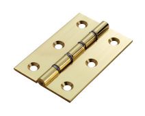 HDSW1 - Carlisle Brass Hinge Double Steel Washered Butt Hinge 76 x 50 x 2mm Polished Lacquered