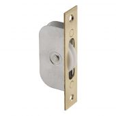 AQ92 - Carlisle Brass Sash Window Axle Pulley No 2 Square Polished Brass Forend With Nylon Wheel 117 x 25mm Polished Brass