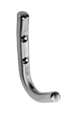 Click Here To Enlarge This Photo Of HCH1011BSS - Carlisle Brass Eurospec 80 x 10mm Dia Coat Hook Bright Stainless Steel