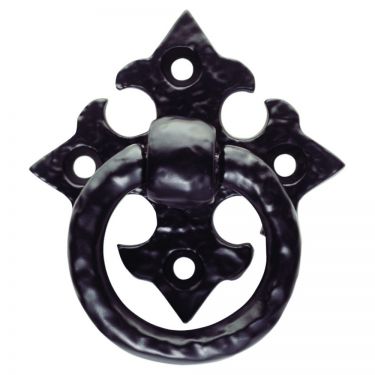 Click Here To Enlarge This Photo Of FTD1044BA - Carlisle Brass Fingertip Design Ring Pull on Gothic Cross Backplate 57 x 57mm Black Antique