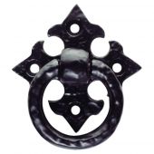 FTD1044BA - Carlisle Brass Fingertip Design Ring Pull on Gothic Cross Backplate 57 x 57mm Black Antique