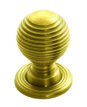 Click Here To Enlarge This Photo Of M1004 - Carlisle Brass Fingertip Design Queen Anne Knob 28mm Polished Brass