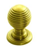 M1004 - Carlisle Brass Fingertip Design Queen Anne Knob 28mm Polished Brass