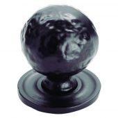 FTD1078BBA - Carlisle Brass Fingertip Design Hammered Ball Knob (32mm) on Rose (37mm) Black Antique