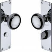 BAL8530-PC Heritage Brass Mortice Knob on Bathroom Plate Balmoral Design Polished Chrome Finish