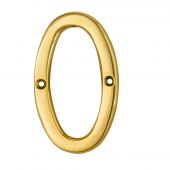 N0PVD - Carlisle Brass Numeral Face Fix (No.0) 76mm PVD Stainless Brass
