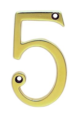 Click Here To Enlarge This Photo Of N5PVD - Carlisle Brass Numeral Face Fix (No.5) 76mm PVD Stainless Brass