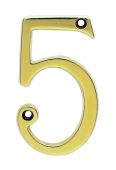 N5PVD - Carlisle Brass Numeral Face Fix (No.5) 76mm PVD Stainless Brass