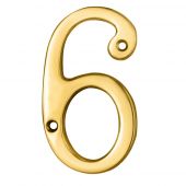 N6PVD - Carlisle Brass Numeral Face Fix (No 6 Or 9) 76mm PVD Stainless Brass