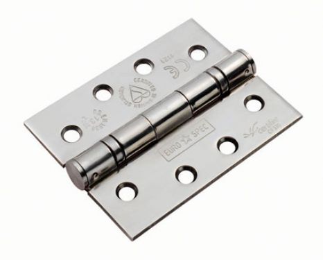 Click Here To Enlarge This Photo Of HIN1433/13BSS - Carlisle Brass Eurospec 102mm x 76mm x 3mm Grade 13 Ball Bearing Hinges (120kg) Polished Stainless Steel